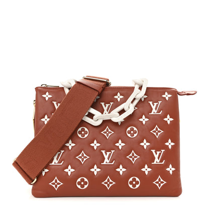 Louis Vuitton Lambskin Embossed Monogram Coussin PM Terracotta Brown 1 of 9