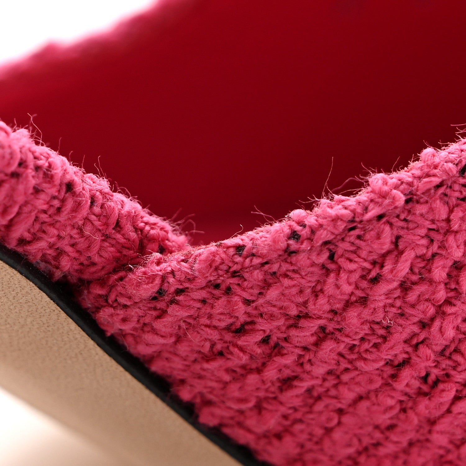 Chanel Tweed Grosgrain Cap Toe CC Slingback Pumps 37 Pink Black 11 of 12