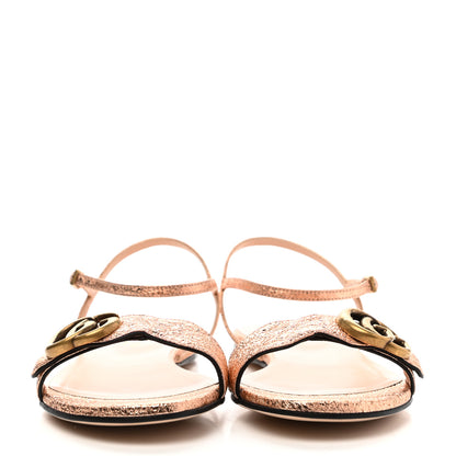 Gucci Galassia GG Marmont Ankle Wrap Flat Sandals 36 Salmone 2 of 8