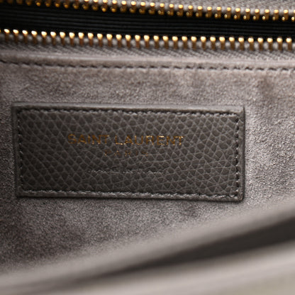 Saint Laurent Textured Calfskin Medium Classic Monogram Universite Fog 6 of 9