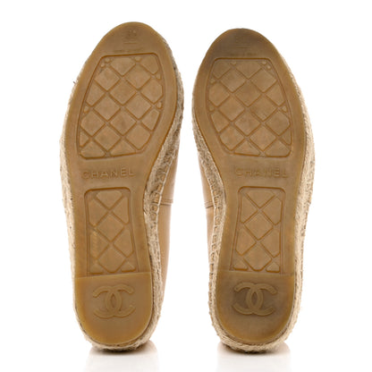 Chanel Lambskin CC Espadrilles 35 Beige Black 5 of 9