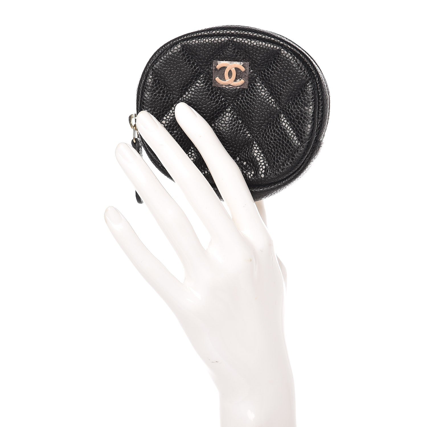 Chanel Caviar Quilted Zip Around Classic Coin Purse Black 2 of 7