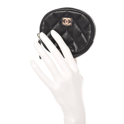 Chanel Caviar Quilted Zip Around Classic Coin Purse Black 2 of 7