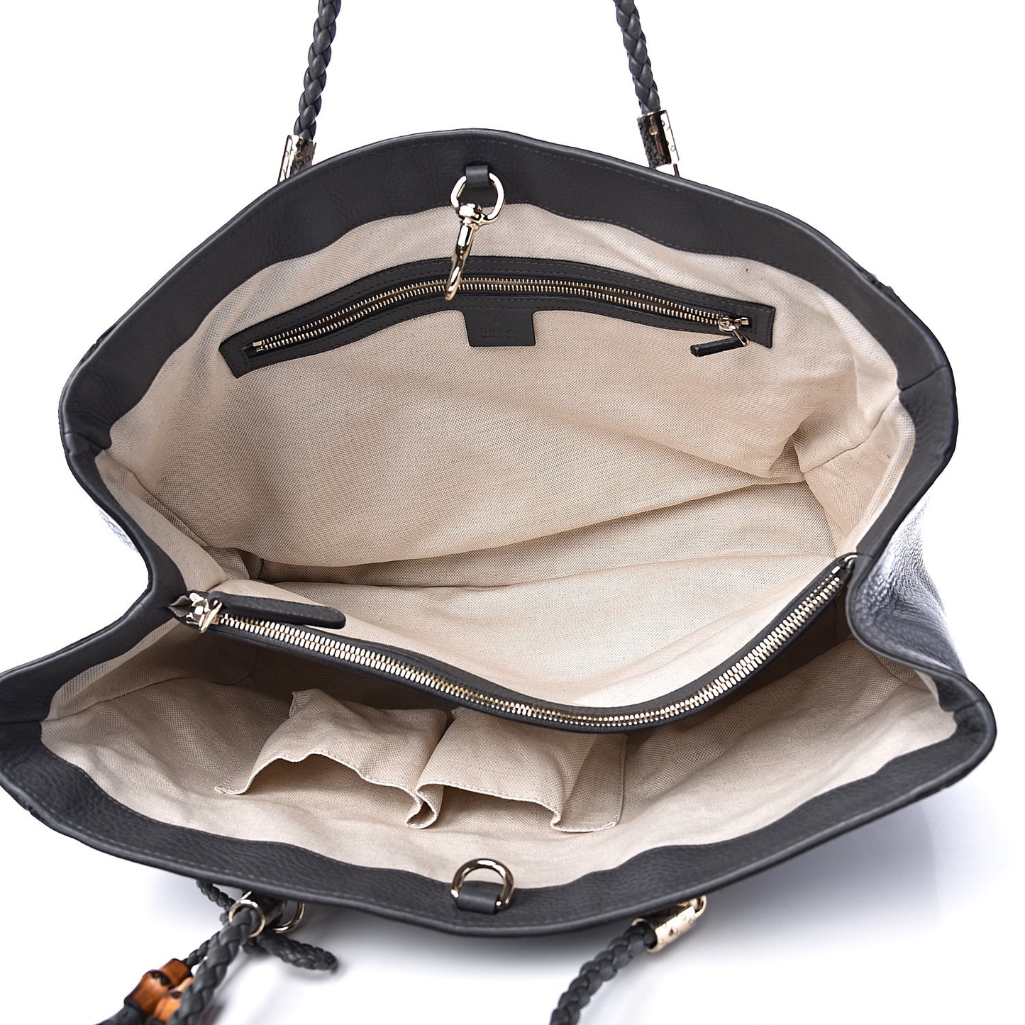 Pebbled Calfskin Medium Bella Tote Grey