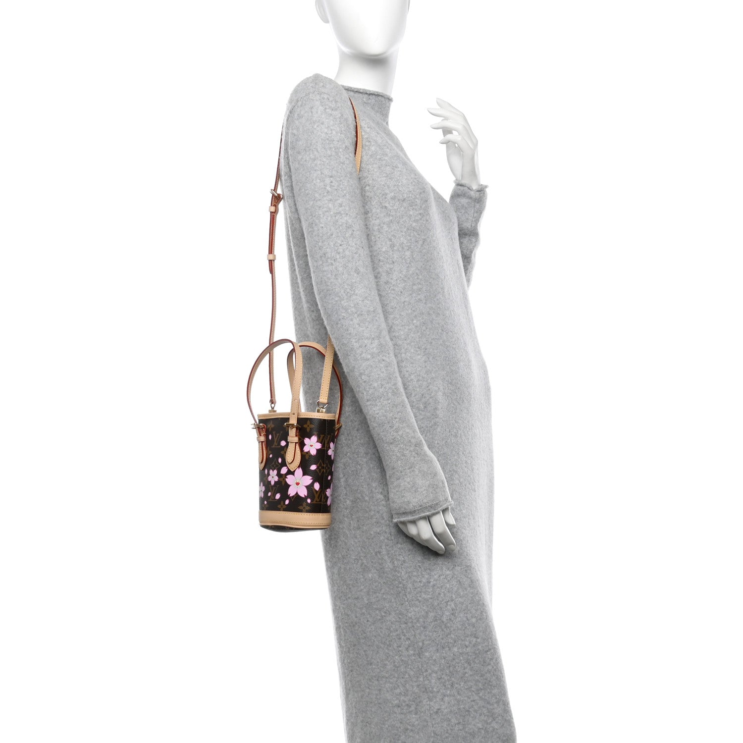 Louis Vuitton LV X TM Monogram Cherry Blossom Nano Bucket Sakura Brown 2 of 9