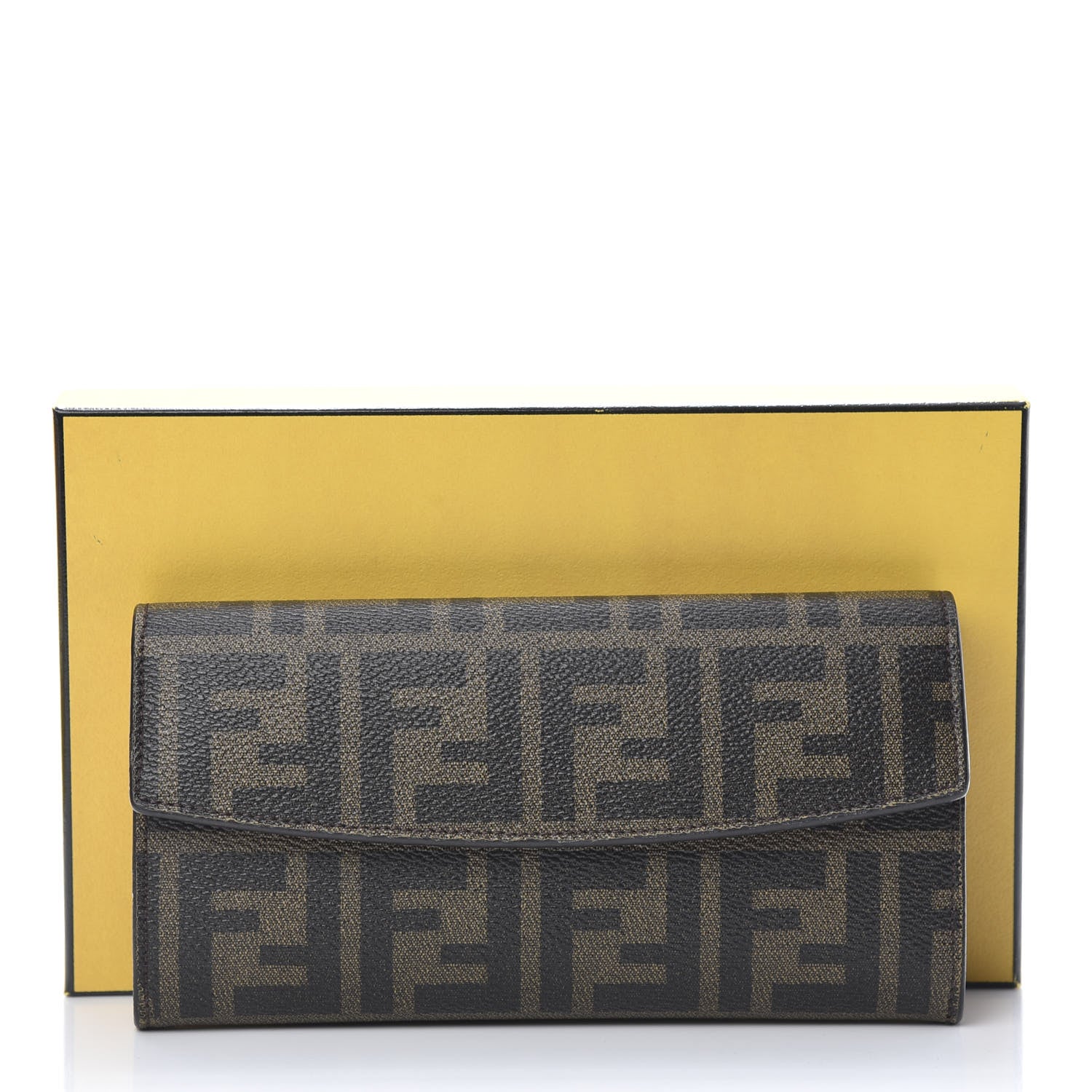 Fendi Zucca Spalmati Vitello Elite Simply Continental Wallet Tobacco Mattone 10 of 10