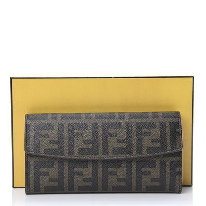 Fendi Zucca Spalmati Vitello Elite Simply Continental Wallet Tobacco Mattone 10 of 10