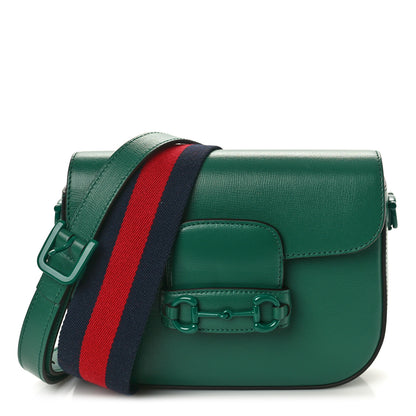 Gucci Azalea Calfskin Web Monochrome Horsebit 1955 Shoulder Bag Emerald 1 of 11
