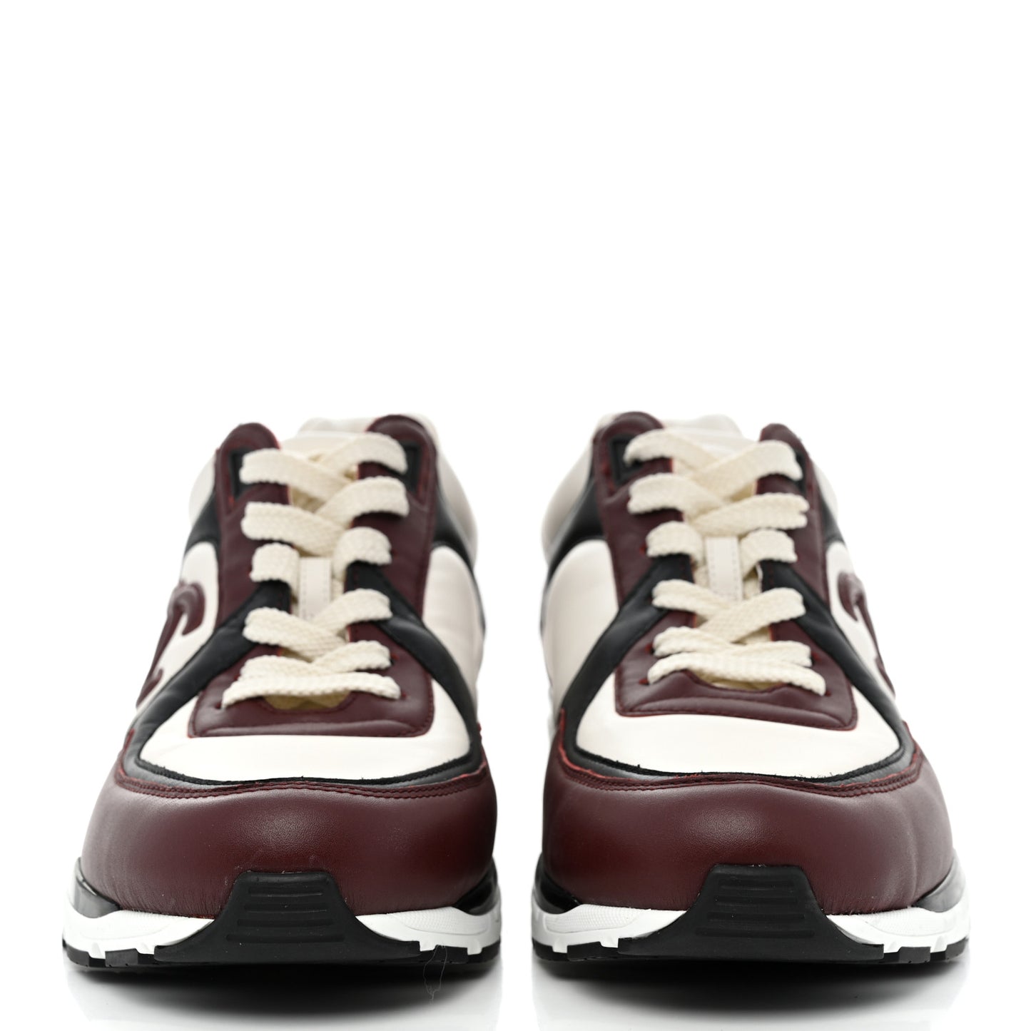 Calfskin CC Sneakers 39 Burgundy White