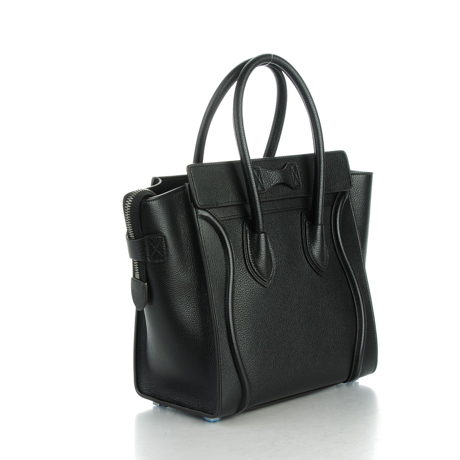 Celine Drummed Calfskin Micro Luggage Black 3 of 7