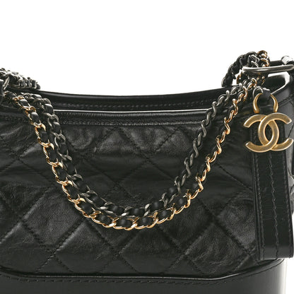 Chanel Aged Calfskin Quilted Small Gabrielle Hobo Black 8 of 10