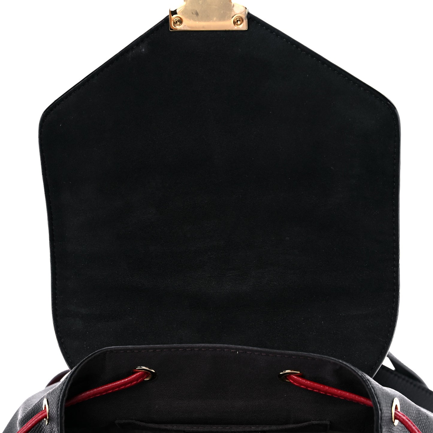 Vitello Cruise Bi-Color FF 1974 Embossed F is Fendi Drawstring Backpack Black Fragola Maya