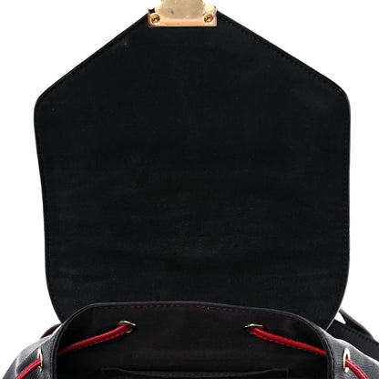 Fendi Vitello Cruise Bi-Color FF 1974 Embossed F is Fendi Drawstring Backpack Black Fragola Maya 16 of 19