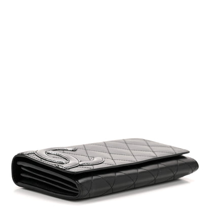 Chanel Calfskin Quilted Cambon Long Double Wallet Black 4 of 15