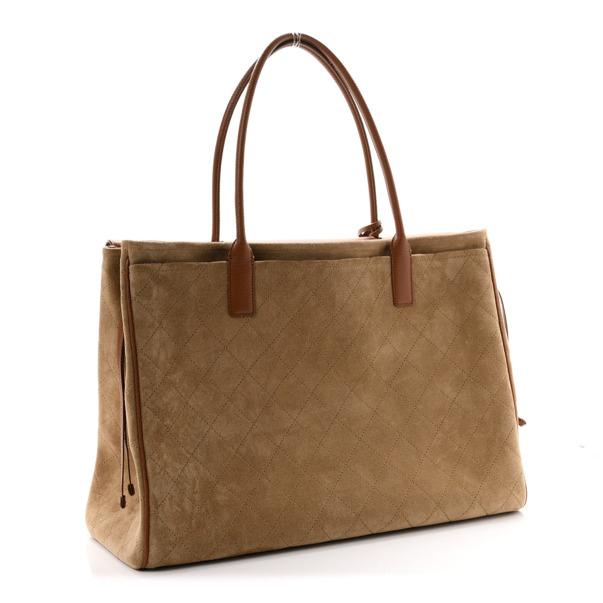 Chanel Grained Calfskin Suede Large Urban Essentials Shopping Bag Dark Beige Camel 3 of 11