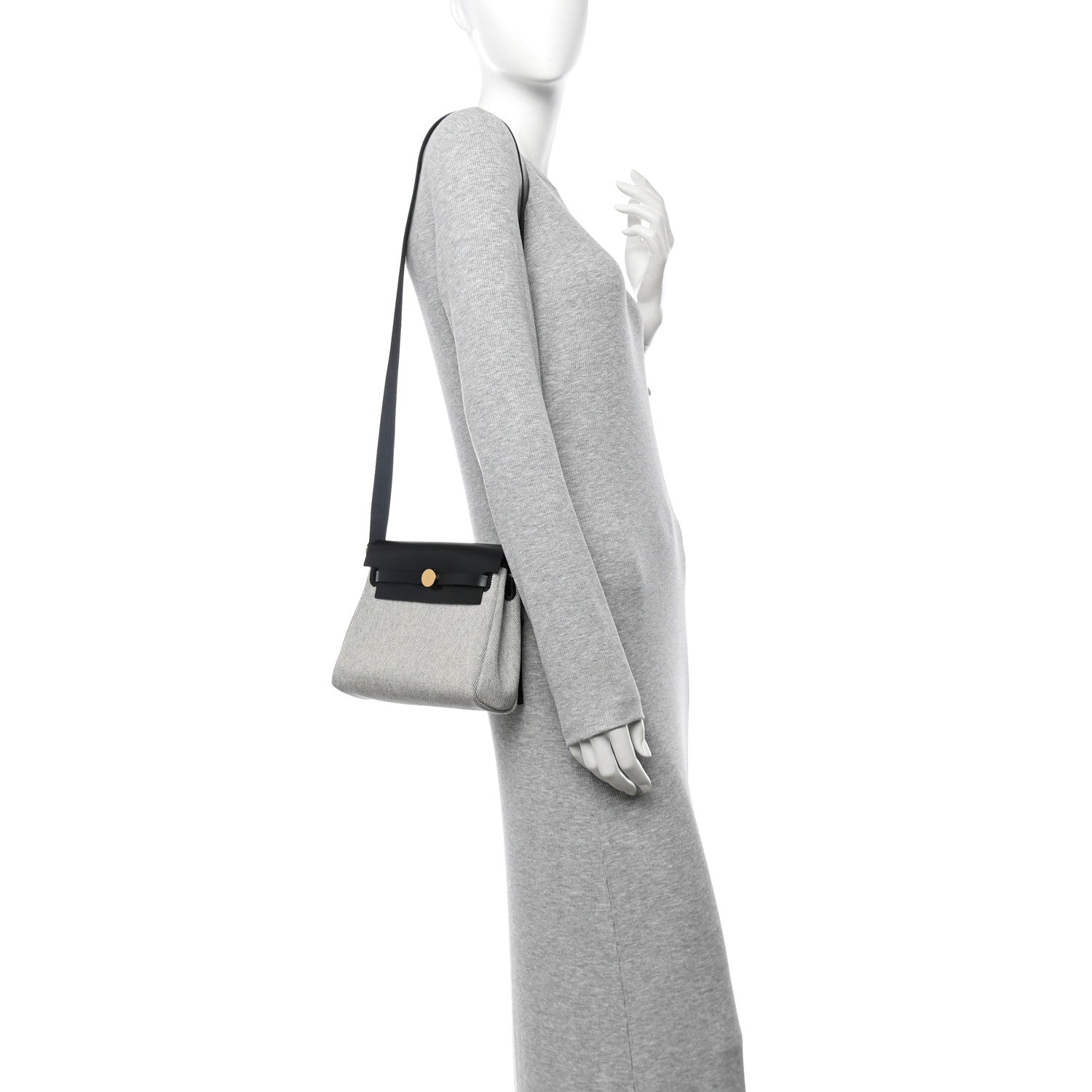 Hermes Military Toile Vache Hunter Herbag Zip Retourne 20 Ecru Black 2 of 11