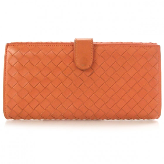 Nappa Intrecciato Continental Wallet Orange