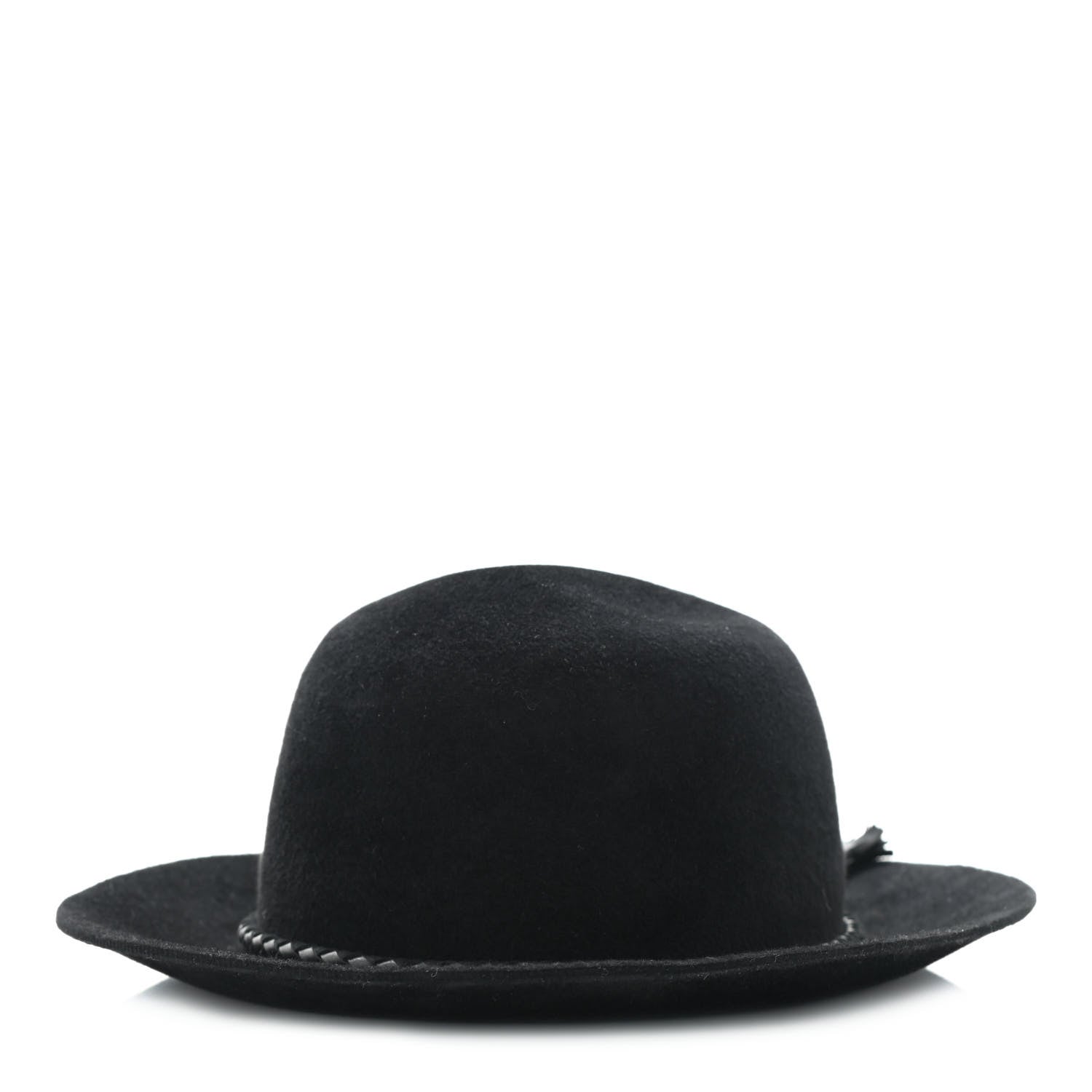 Hermes Felt Goatskin Lambskin Hat 58 Black 1 of 8