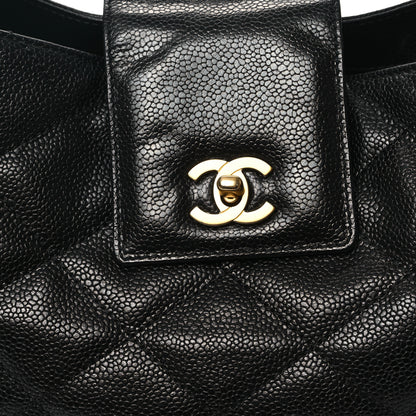 Chanel Caviar Diamond Flap Shoulder Bag Black 9 of 12