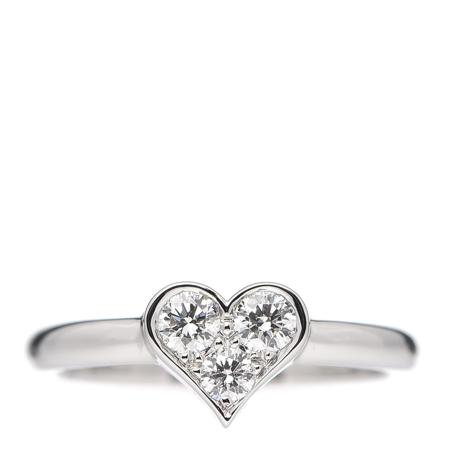 Tiffany Platinum Diamond Hearts Ring 47 4 1 of 4
