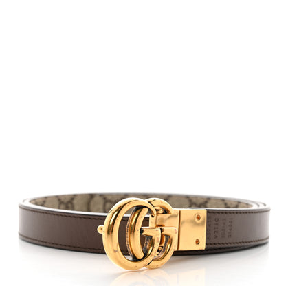 Gucci Calfskin GG Supreme Monogram Double G Reversible 20mm Belt 105 42 Beige Brown 3 of 8