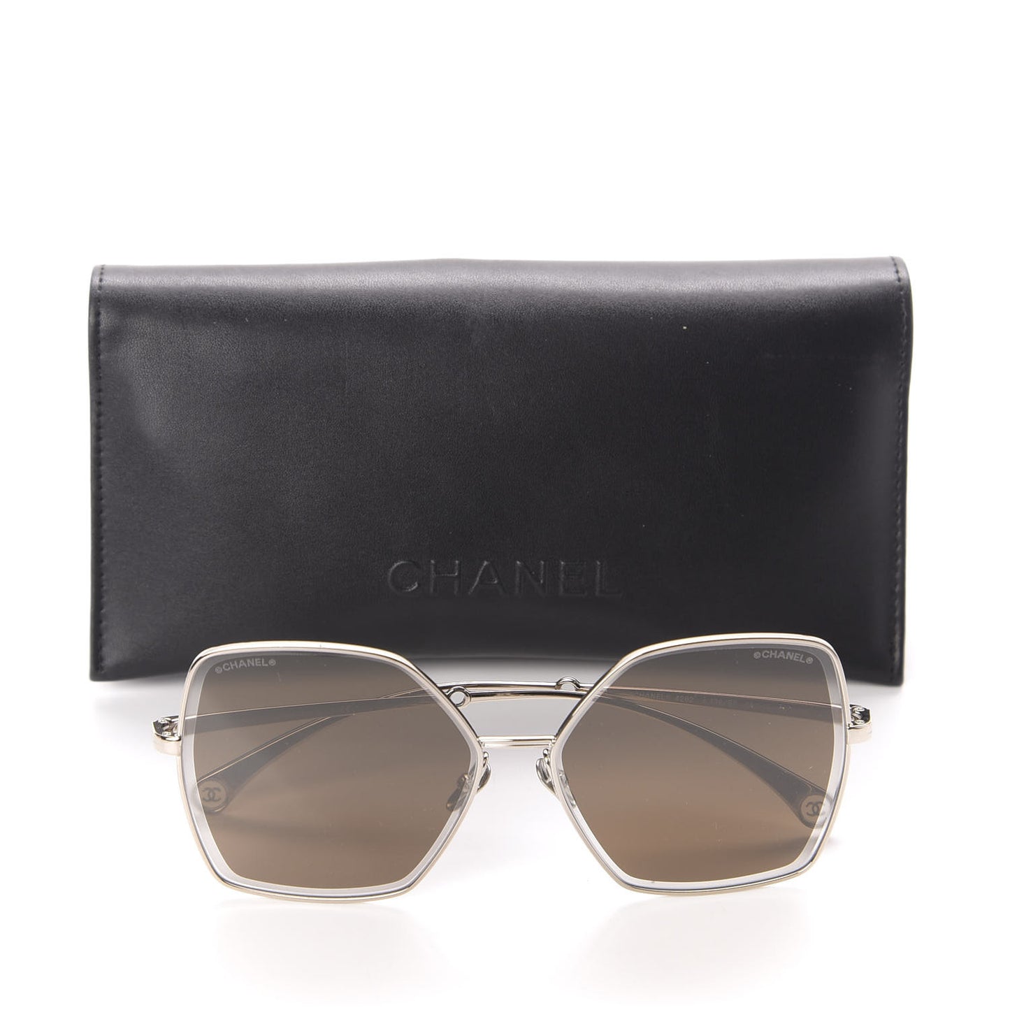 Butterfly Removable Pearl Chain Sunglasses 4262 Brown