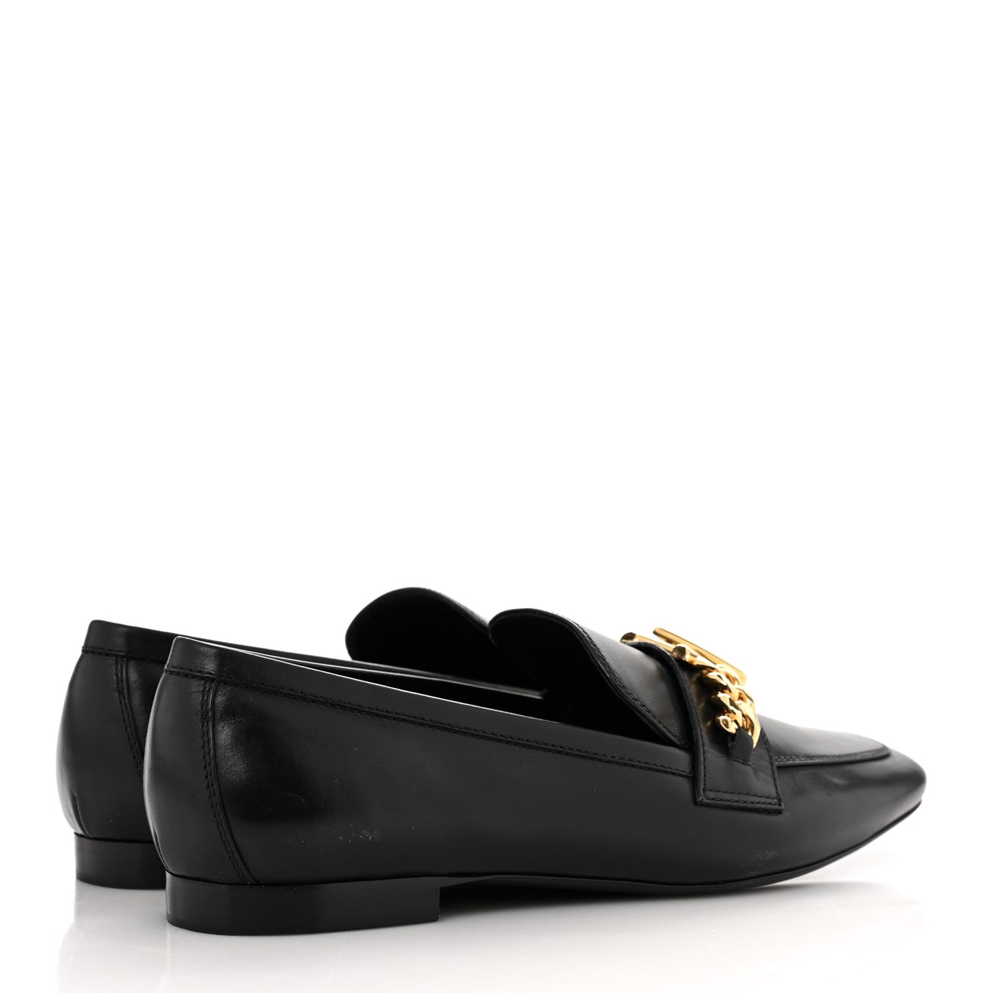 Calfskin Upper Case Flat Loafer 38 Black