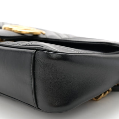 Gucci Calfskin Matelasse Small GG Marmont Shoulder Bag Black 10 of 16