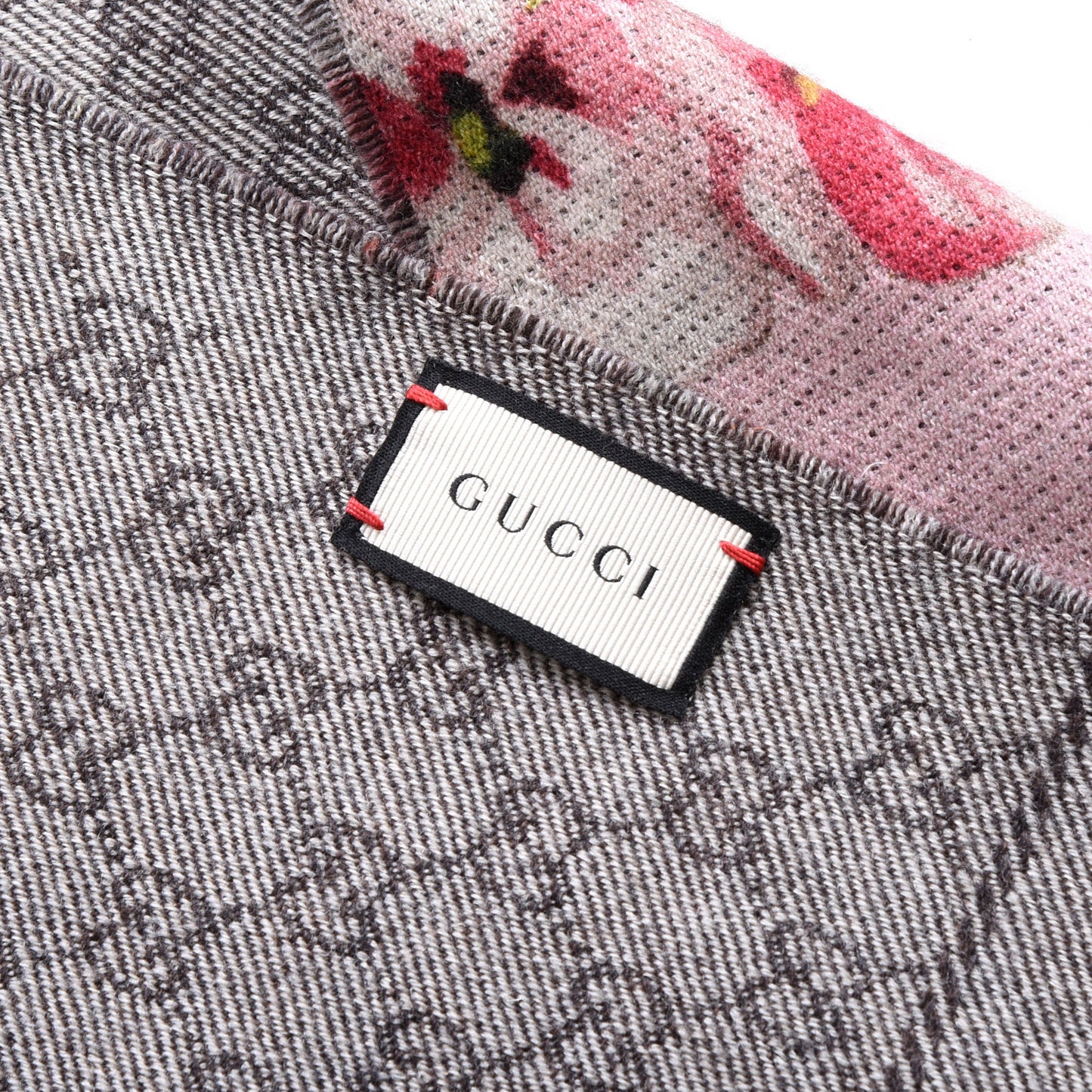 Wool GG Monogram Miniorophin Scarf Shell Pink
