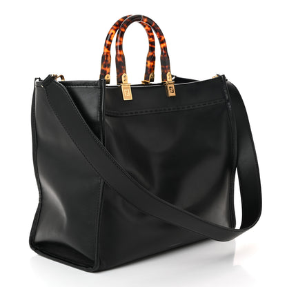 Fendi Vitello King Plexiglass Medium Fendi Sunshine Shopper Black 4 of 23