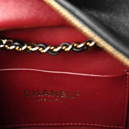 Chanel Lambskin Quilted Small Eyes On You Bowling Bag Black 7 of 10