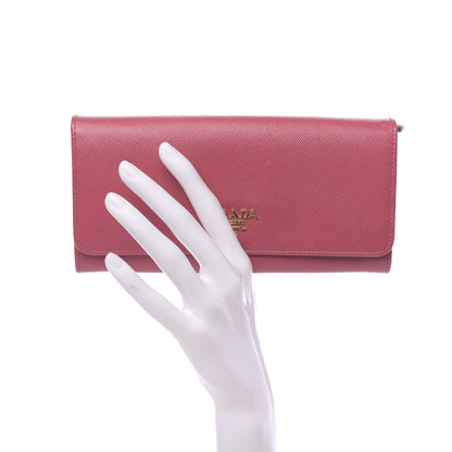 Prada Saffiano Metal Continental Flap Wallet Peonia 2 of 10