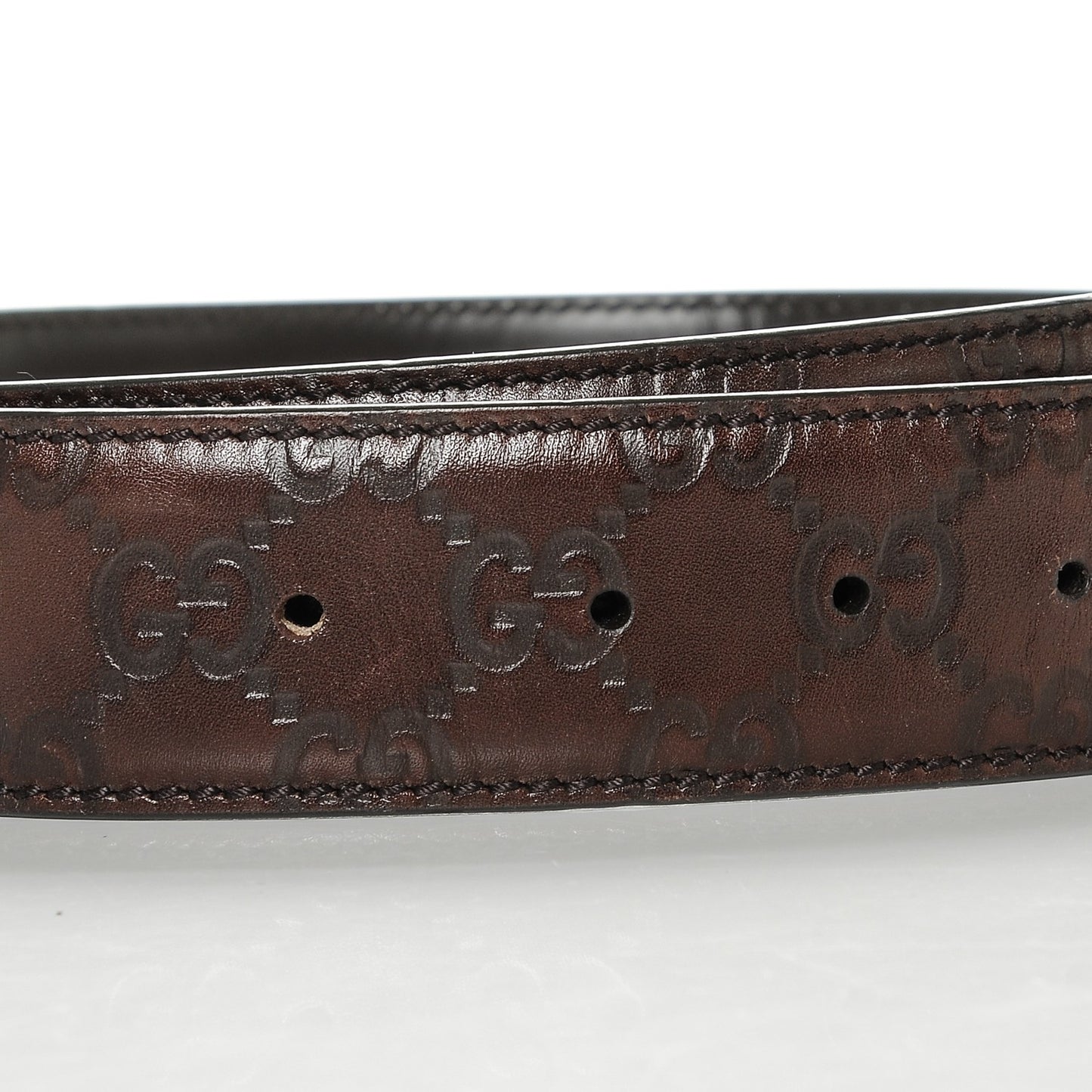 Guccissima Interlocking G 40mm Belt 90 36 Dark Brown