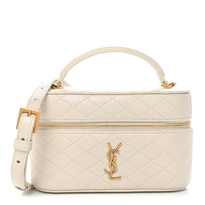Saint Laurent Lambskin Quilted Mini Gaby Vanity Case Crema Soft 1 of 9