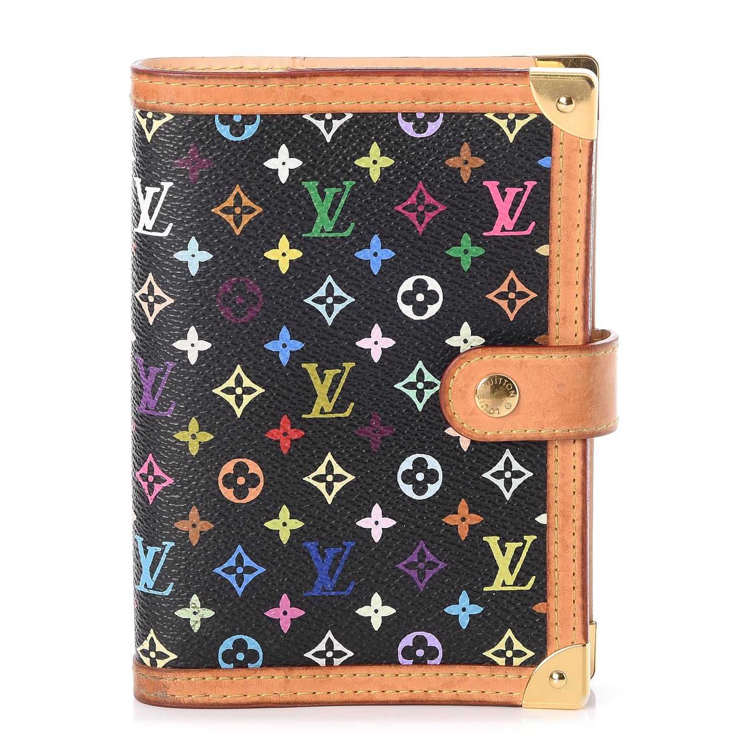 Monogram Multicolor Small Ring Agenda Cover Black