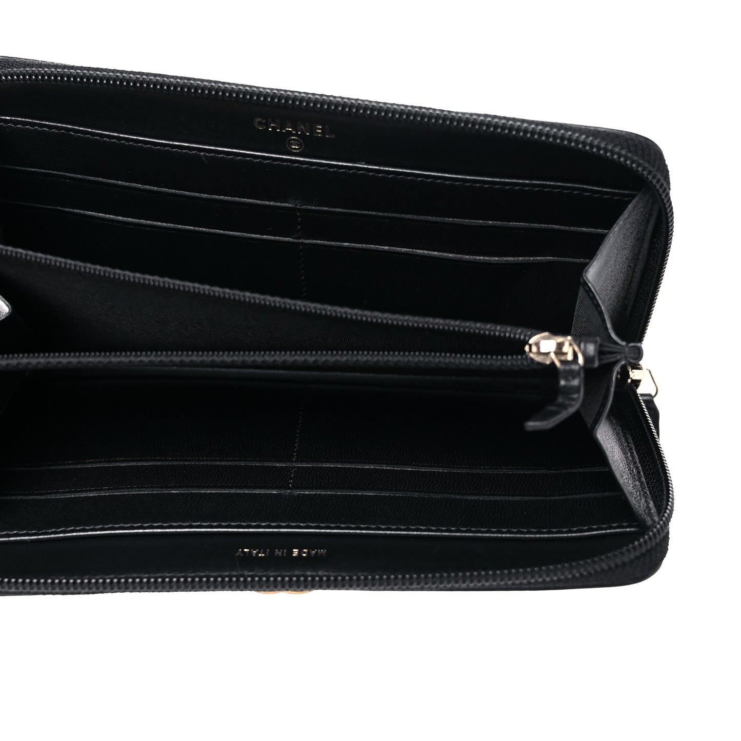 Lambskin Quilted Boy Zip Around Wallet Black