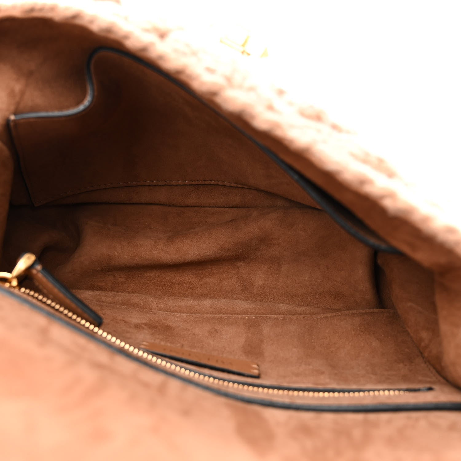 Valentino Garavani Cashmere Medium Roman Stud Shoulder Bag Brown 5 of 9
