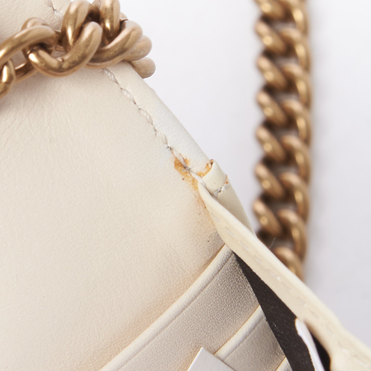 Gucci Calfskin Matelasse GG Marmont Chain Wallet Mystic White 11 of 11