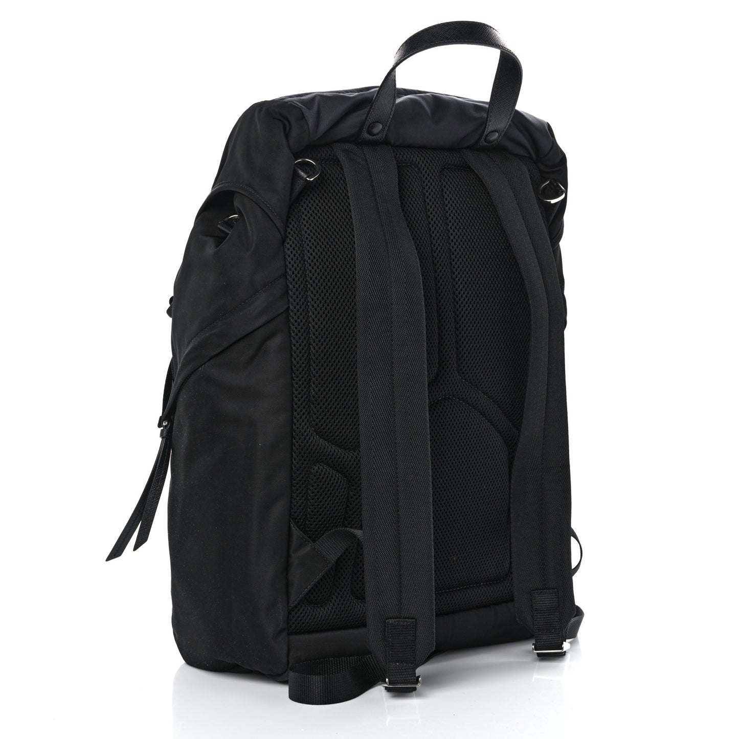 Re-Nylon Saffiano Camouflage Print Logo Double Buckle Backpack Blue