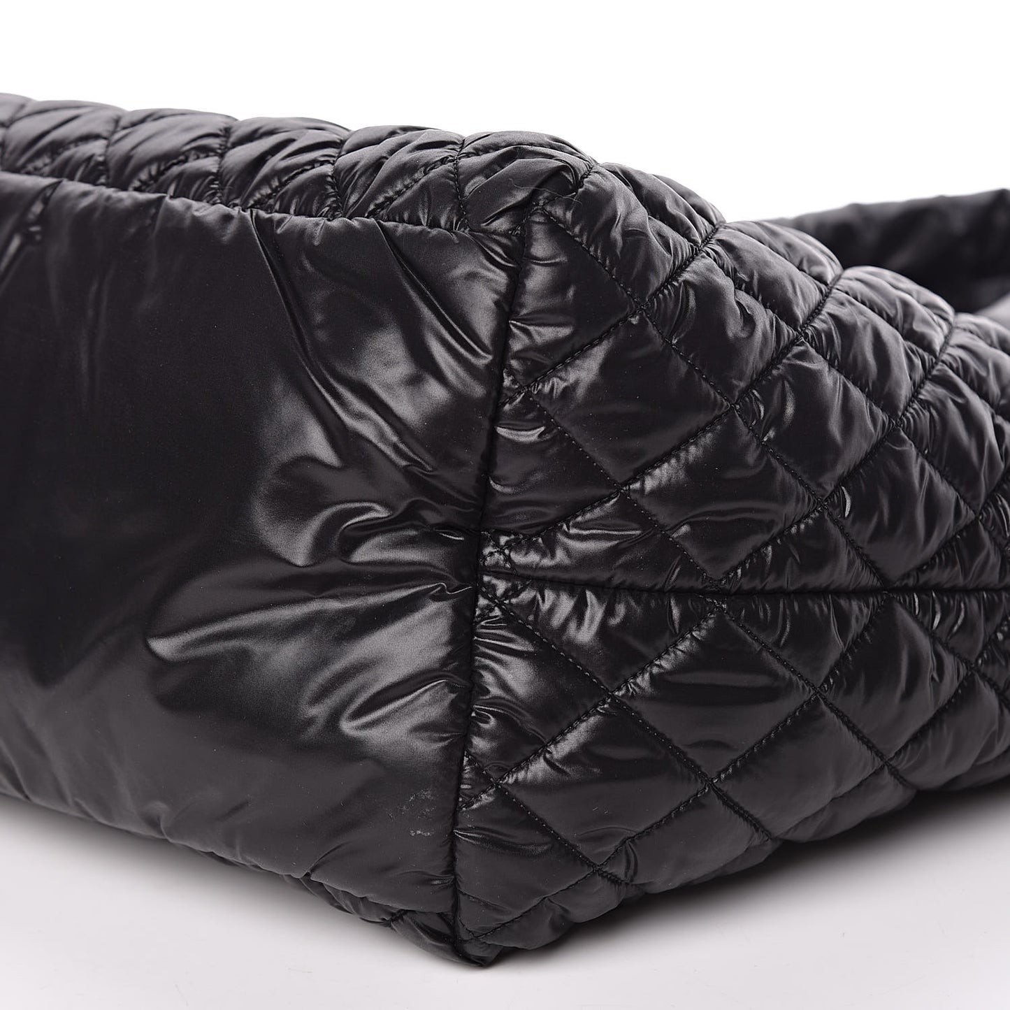 Nylon Quilted Large Coco Cocoon Tote Black