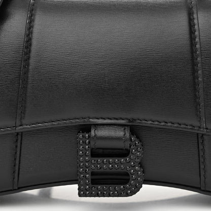 Balenciaga Shiny Box Calfskin Strass Hourglass Top Handle Bag XS Black 9 of 13