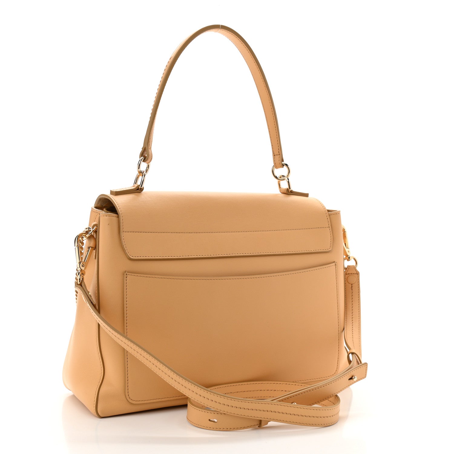 Chloe Smooth Calfskin Quilted Medium Faye Day Shoulder Bag Bleached Brown 3 of 15