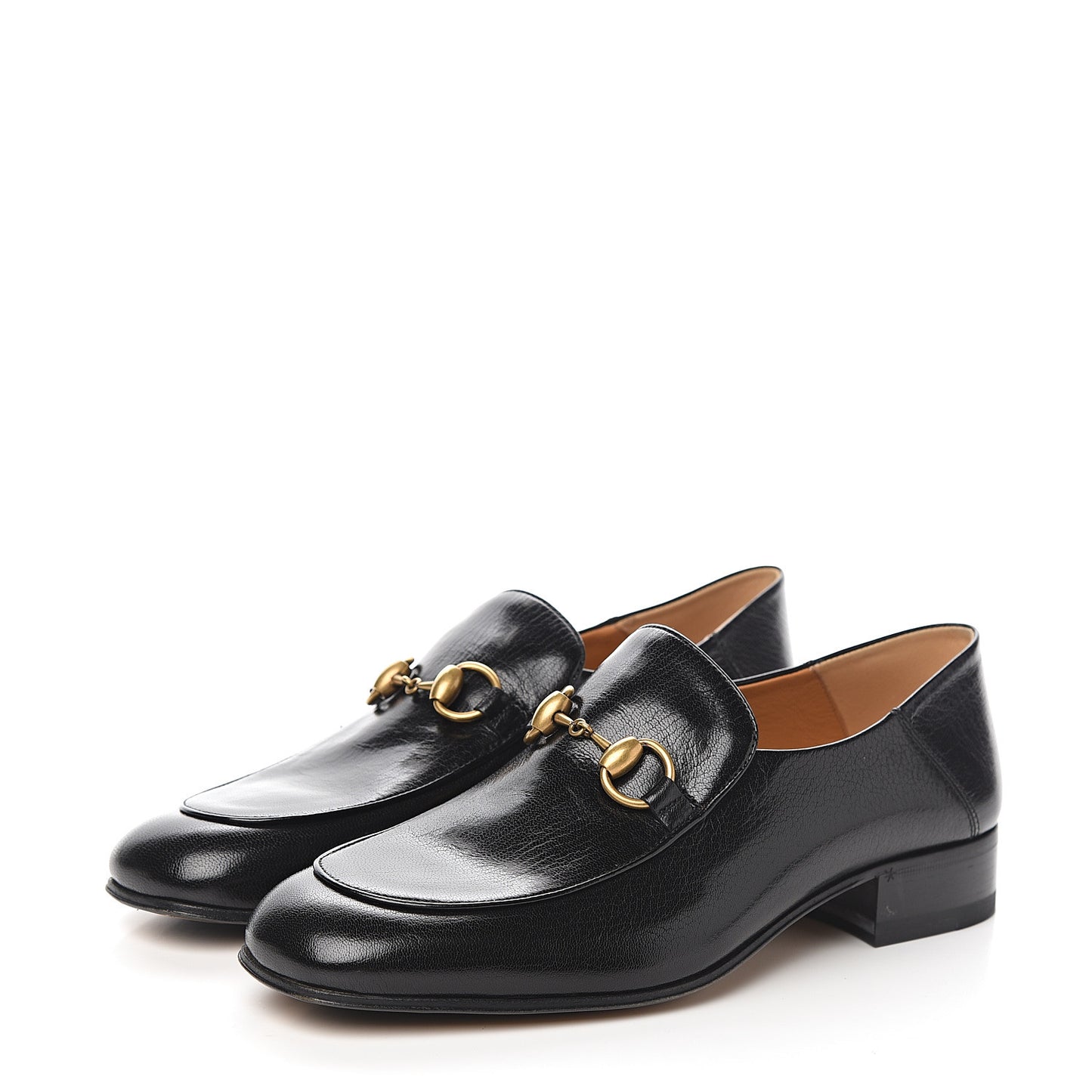 Goatskin Womens Horsebit Mid-Heel Loafers 39 Black