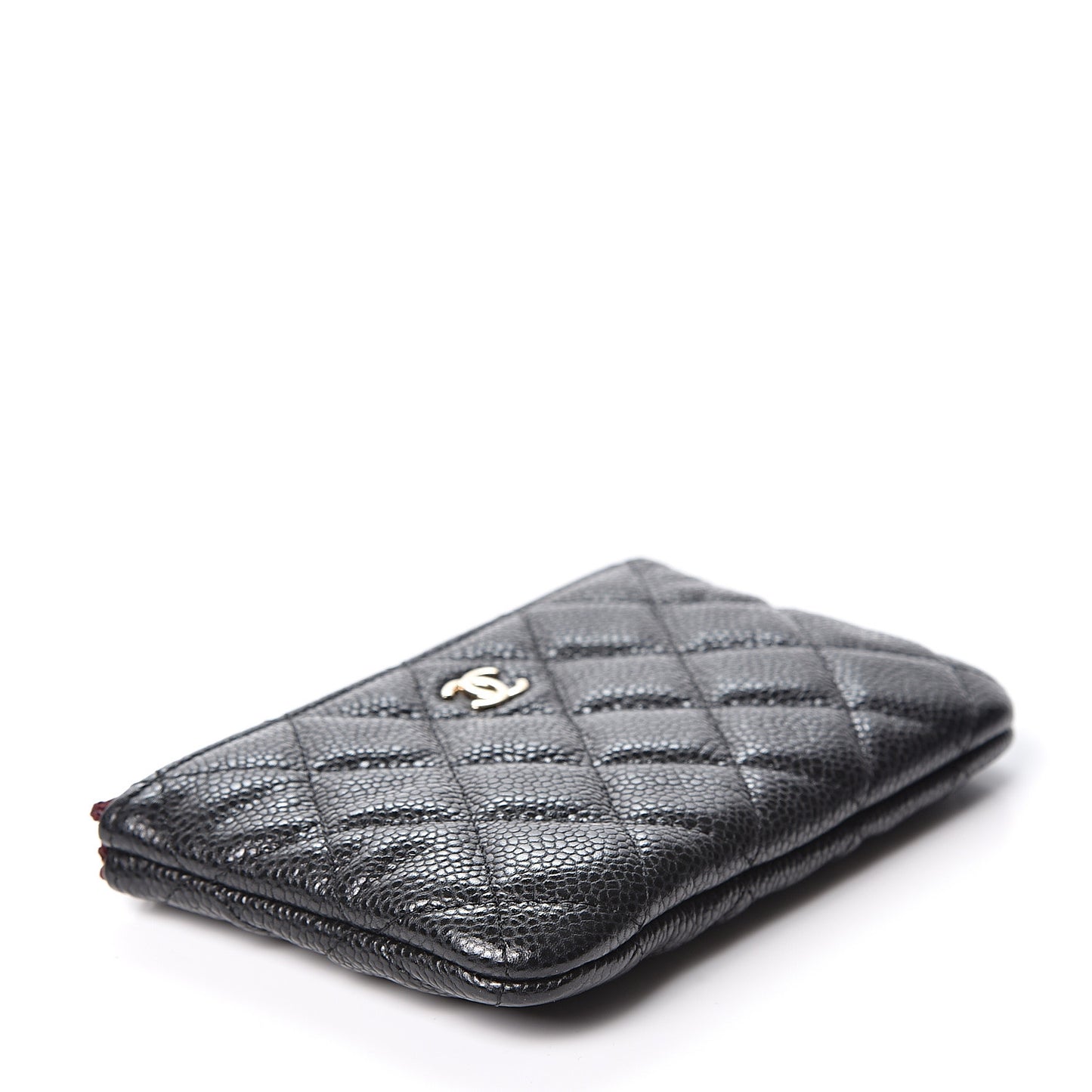 Caviar Quilted Small Cosmetic Case Black
