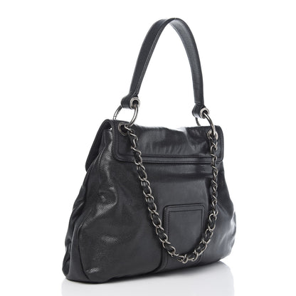 Chanel Glazed Caviar Flap Hobo Dark Grey 3 of 9