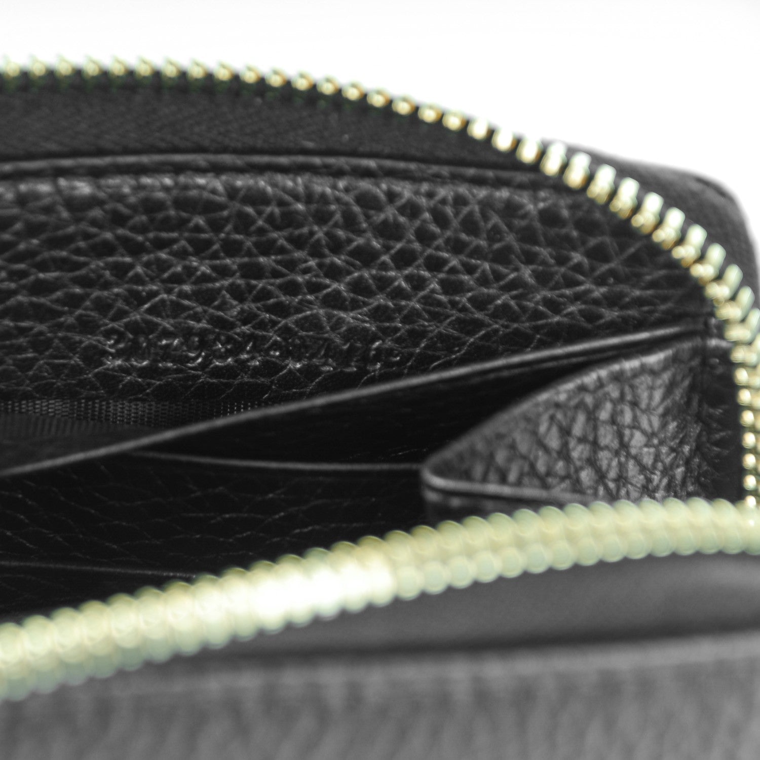 Gucci Pebbled Calfskin Bamboo Tassel Zip Around Wallet Black 7 of 7
