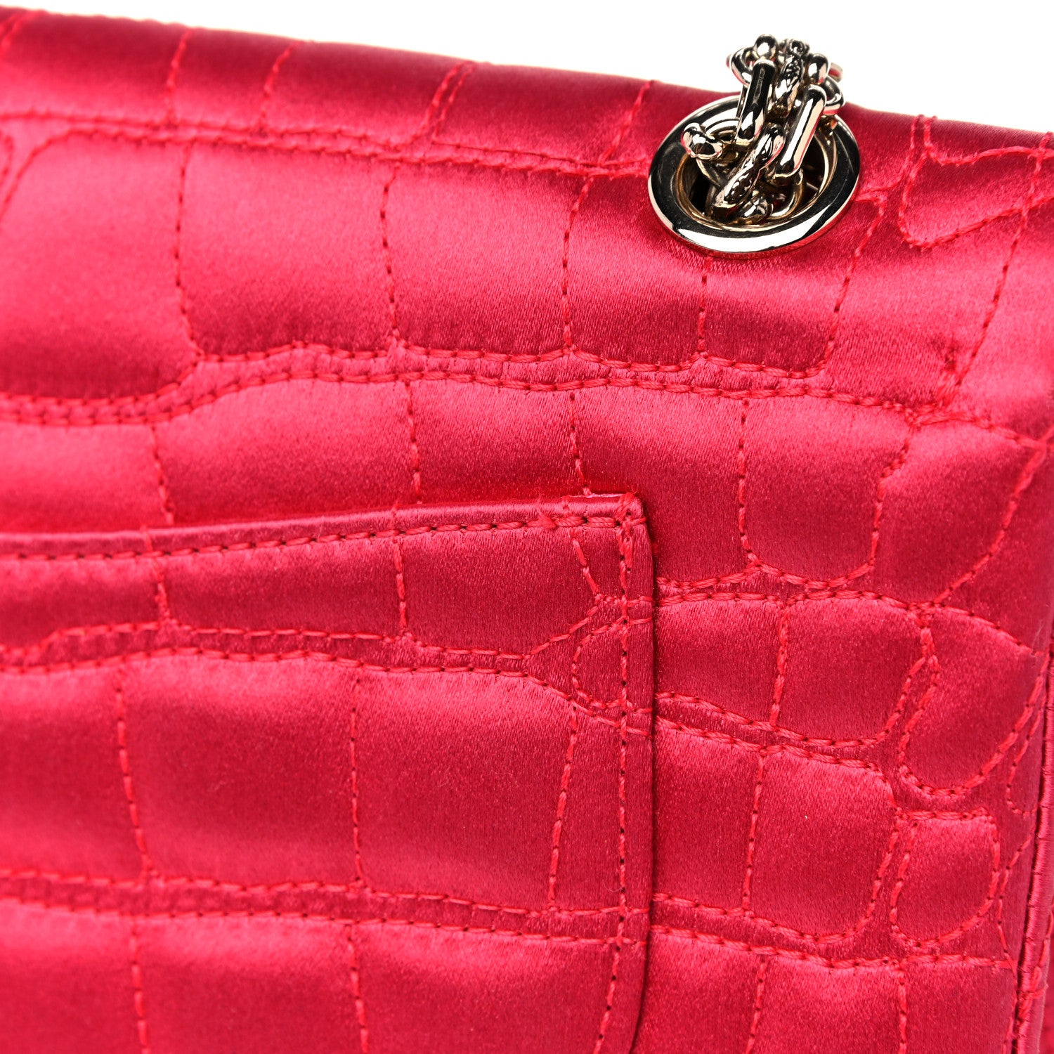 Chanel Satin Coco's Croc 2.55 Reissue 225 Flap Pink 19 of 19