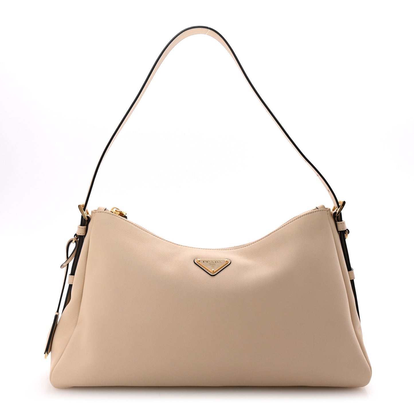 Soft Calfskin Large Aimée Shoulder Bag Travertine