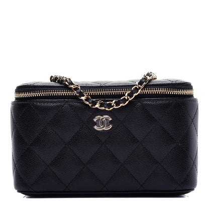 Chanel Caviar Quilted Small Vanity Case With Chain Black 1 of 12