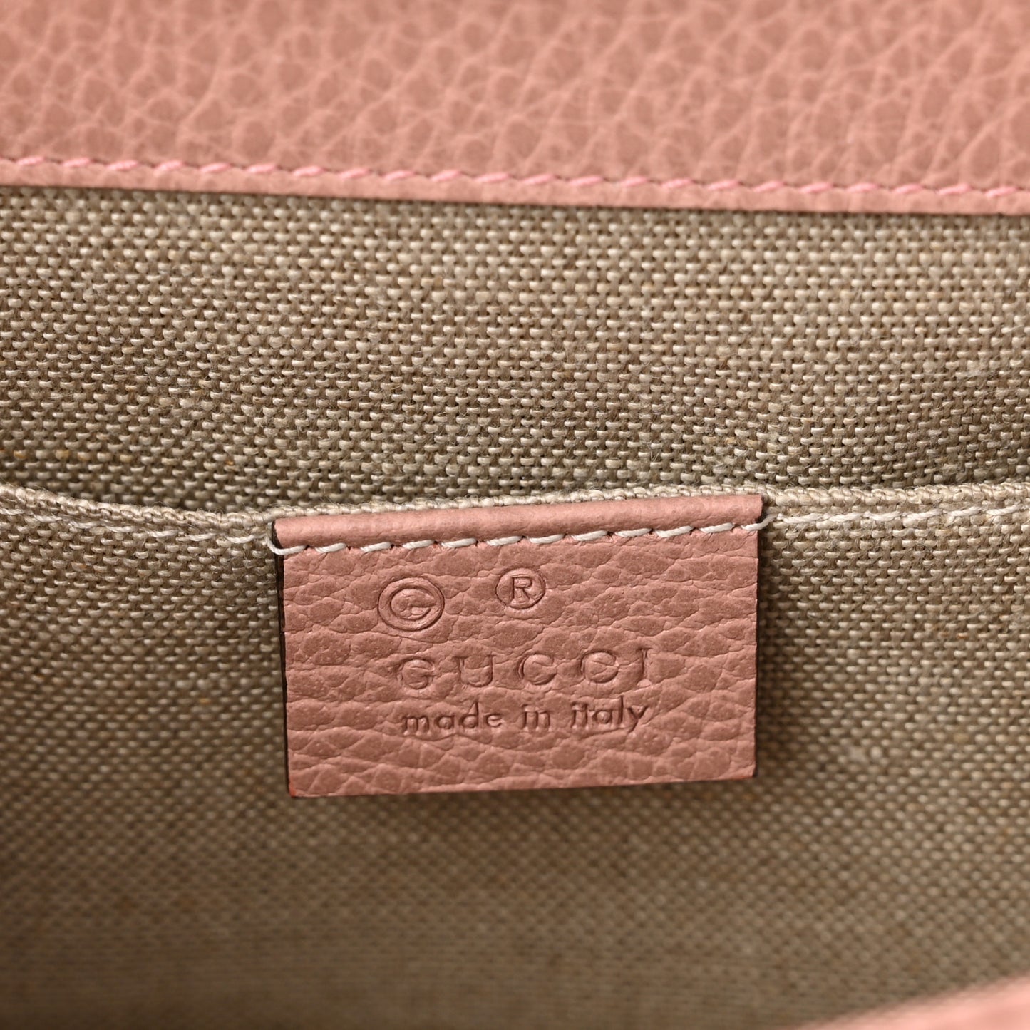 Dollar Calfskin Small Interlocking G Shoulder Bag Soft Pink